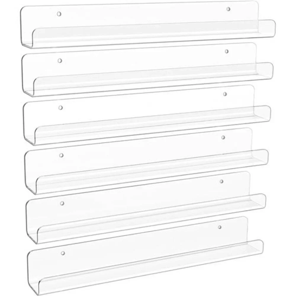 6 Pack Clear Acrylic Shelves, 12